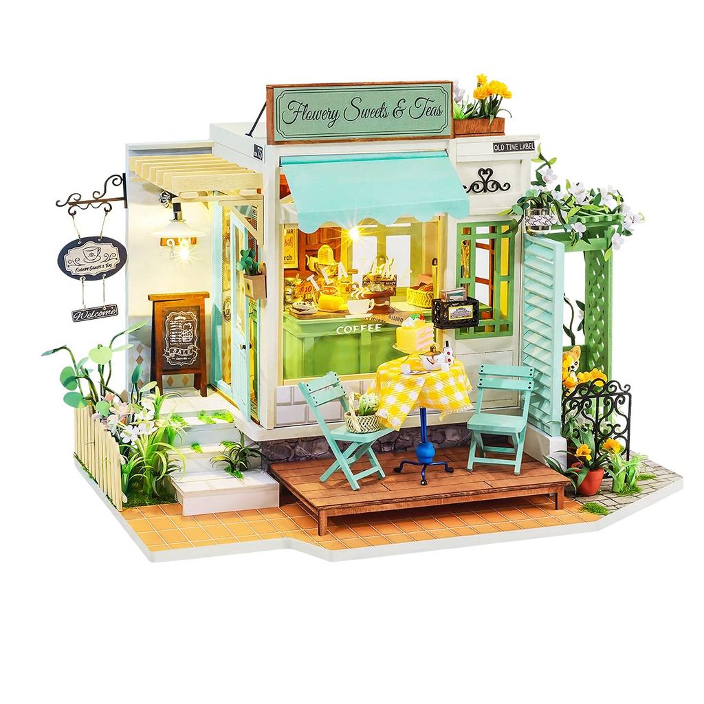 Tsukurundesu® DIY Miniature House Dollhouse DG Series Flower Cafe with Japanese Instructions