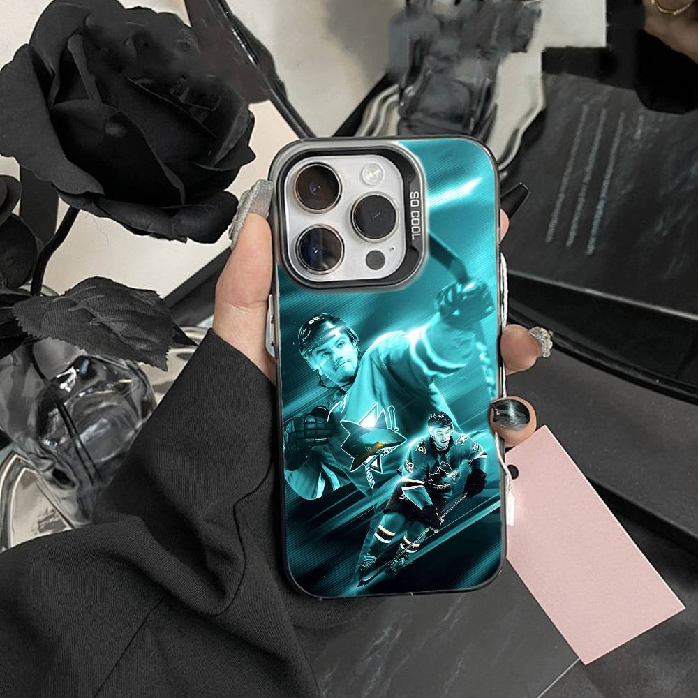 Чехол для телефона U-San Jose Sharks для iPhone 16 17 15 14 12 13 Pro Max Черный цвет Ударопрочный чехол