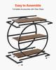 End Table, 3-Tier Narrow Side Table with Open Storage Shelves, Modern Nightstand Bedside Desk with Round Metal Frame, Wood Sofa Coffee Desk for Living