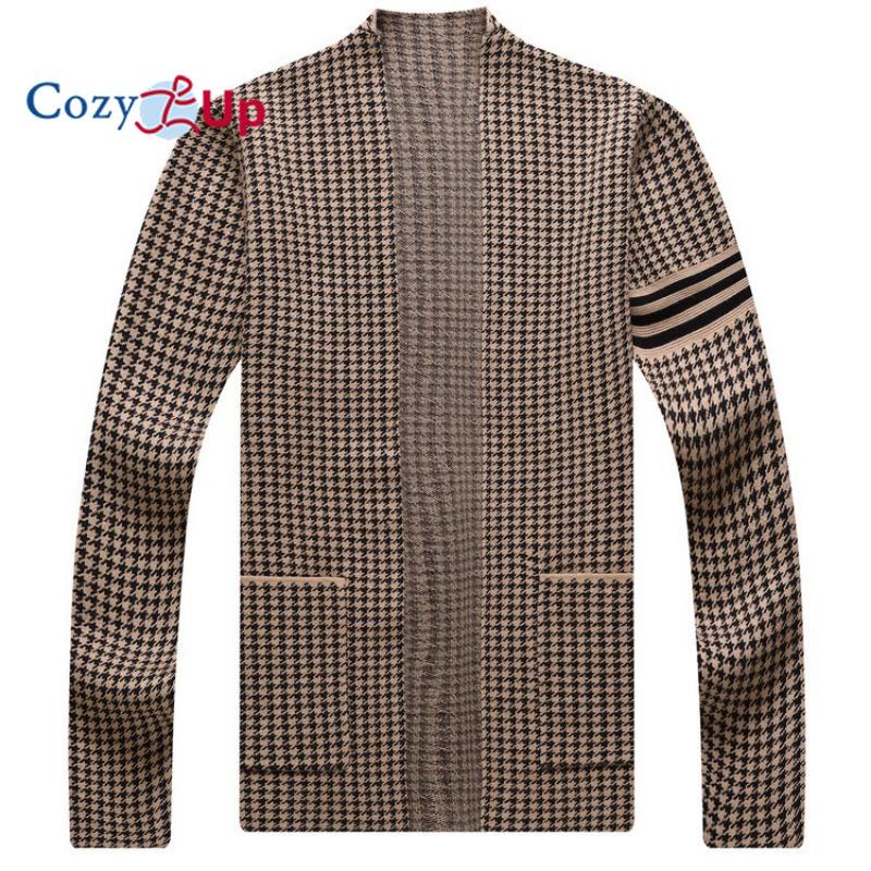 Cozy Up Knitted Cardigan Long Sleeve V Neck Single Breasted Houndstooth Loose Casual Button Down Jumper Sweater