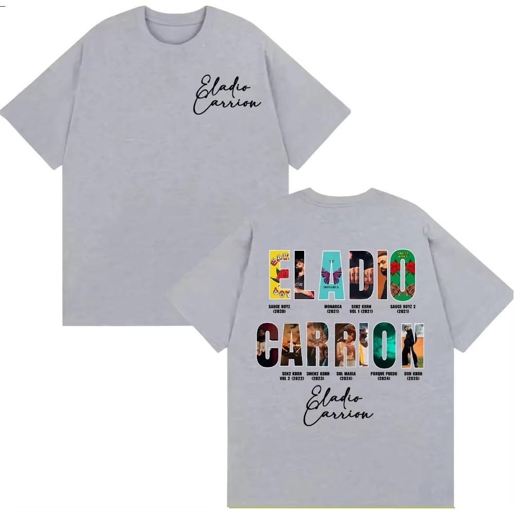 Rapper Eladio Carrion Album Cover 2026 New Tour T Shirt Unisex Women Vintage 90s Hip Hop Street Tshirts Casual Tshirt Summer