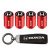 Car Tire Wheel Valve Caps Cover Suede Car Key Chain Ring Keychain For Honda Civic Fit Jazz Accord Pilot CRV Odyssey Passport HRV BRGKL1