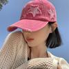 Hip Hop Women Star Holes Baseball Hat Korean Girl Y2K Cotton Snapback Peaked Cap Outdoor Solid Color Street Sun Visor Caps