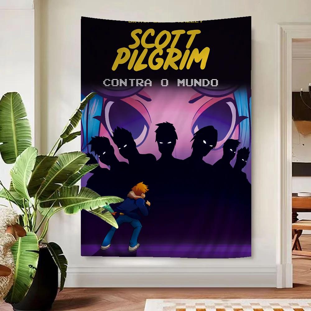 Anime Scott Pilgrim Wall Tapestry Design Perfect for Adding Personal Flair to Living Rooms Dorms Home Spaces Wall Art Decor