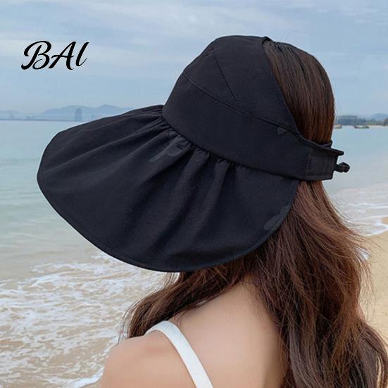 Casual Summer Hat for Dresses Women Sun Bucket Hat, Wide Brim Protection Vacation Cap, Foldable Breathable Beach Outdoor Travel with Back Strap
