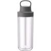 KINTO To-Go Bottle, 480ml, Dark Gray, with Straw, Lightweight, Dishwasher Safe, Double Walled, 20075