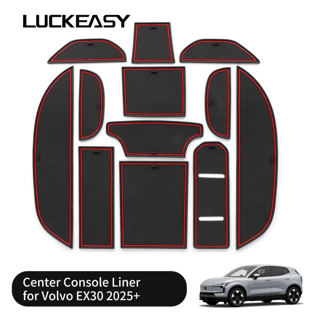 LUCKEASY Нескользящий коврик в слот двери для Volvo EX30 2025 2026 Аксессуары для интерьера Резиновая накладка в паз двери Нескользящие коврики