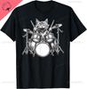 Cat Playing Guitar Rock Star Rock and Roll for Men Women  T-Shirt Print Original Design Gifts T Shirts Camiseta Hombre