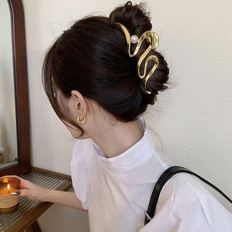Винтажные большие металлические заколки для волос, модные геометрические полые когти для волос для женщин, головные уборы для девочек, вечерние украшения для волос, подарок