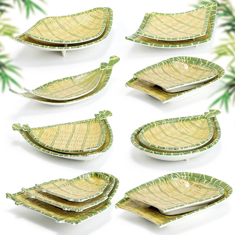 JINMEILI Melamine Faux Bamboo Serving Tray
