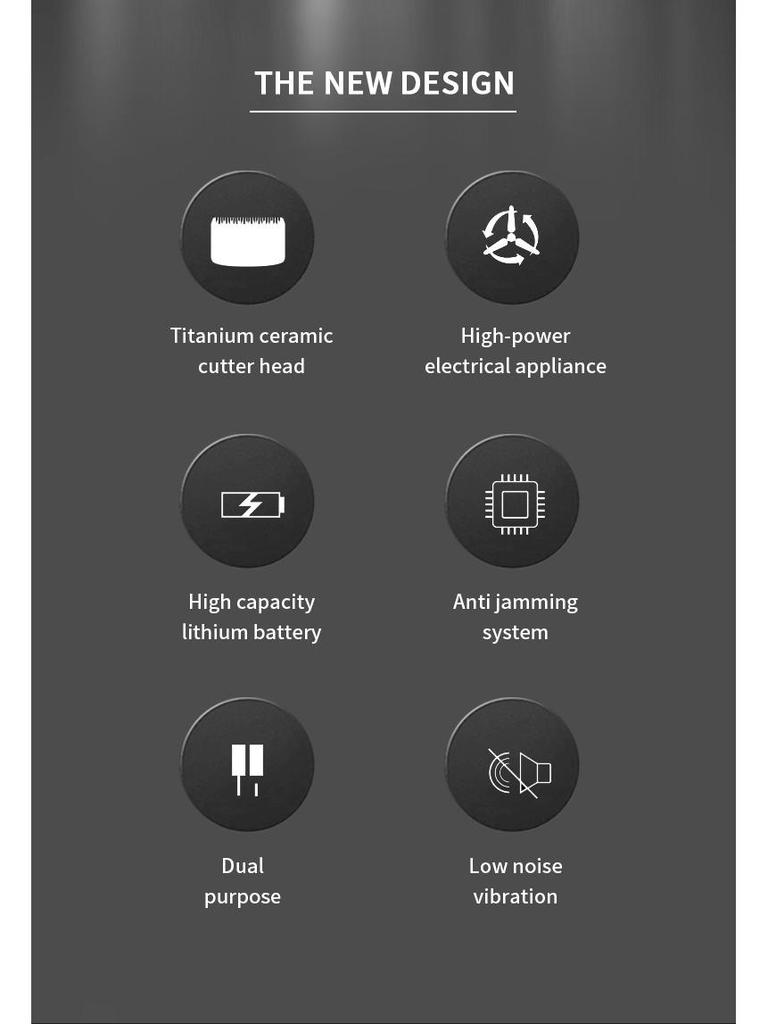 Перезаряжаемая электрическая машинка для стрижки волос T9 Bald и бритва с дизайном Carving Mark