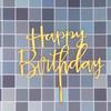 Happy Birthday Cake Topper Insert Card Acrylic Glitter Cake DIY Decoration Celebration Party Supplies