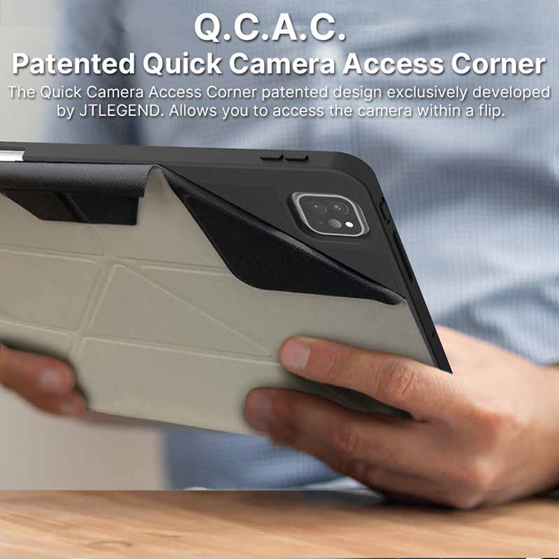 JTLEGEND для iPad Pro 13 (2024) Чехол-оригами-подставка из искусственной кожи Smart Cover с держателем для карандашей