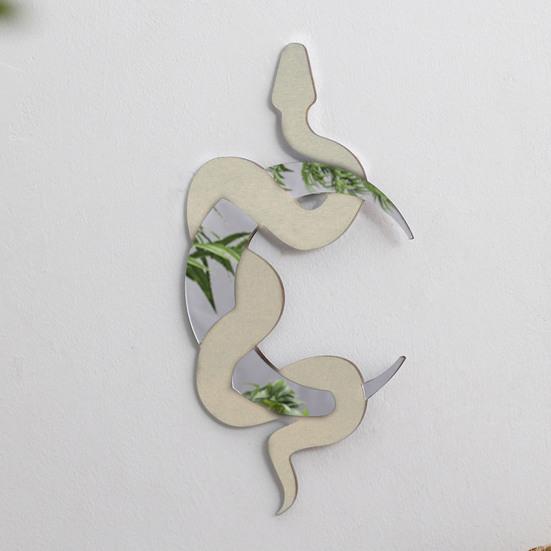 Yousheng деревянная настенная вывеска змея и полумесяц, зеркальное украшение в стиле бохо, светоотражающий полумесяц, украшение для гостиной, спальни