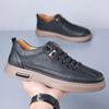 New Shoes for Men Genuine Leather Casual Shoes Fashion Flat Skateboard Shoes Street Cool Sneakers
