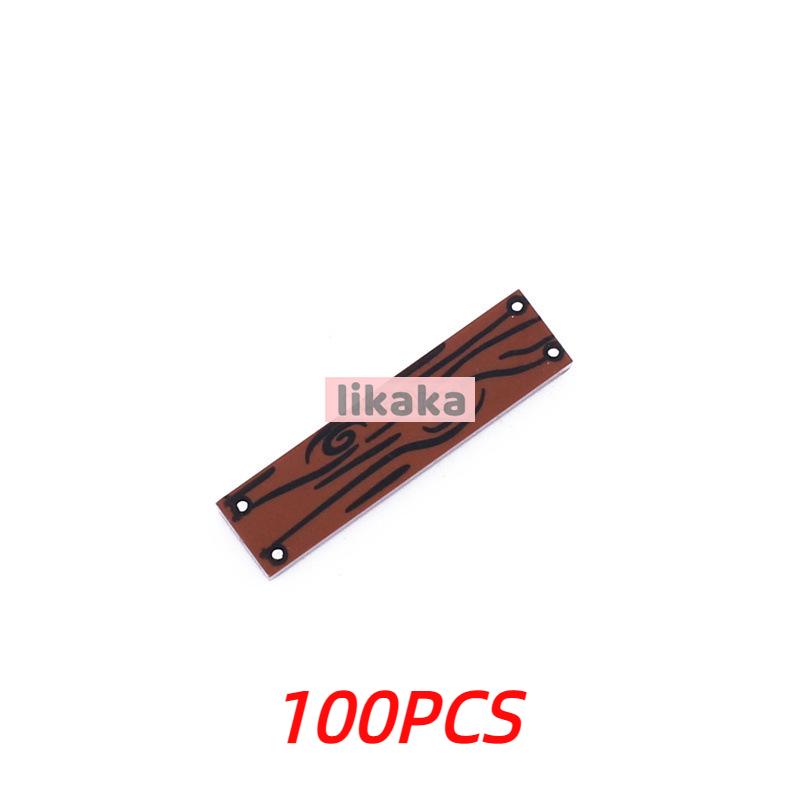 100Pcs Moc 1X4 Panel With Nails Printed Wood Board Building Blocks Parts Blocks Accessories Toys For Kids Compatible With 2431