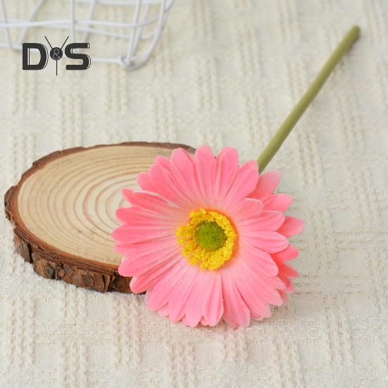 Искусственная Гербера Jamesonii со стеблем Реалистичный искусственный шелковый цветок Домашний офис Стол Центральная часть Искусственная цветочная ветка Цветочная композиция Украшение