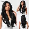 HD 13x6 Lace Wigs Synthetic Black Wig Long Wavy Wigs with Baby Hair for Women Daily Party Heat Resistant Fiber Wigs
