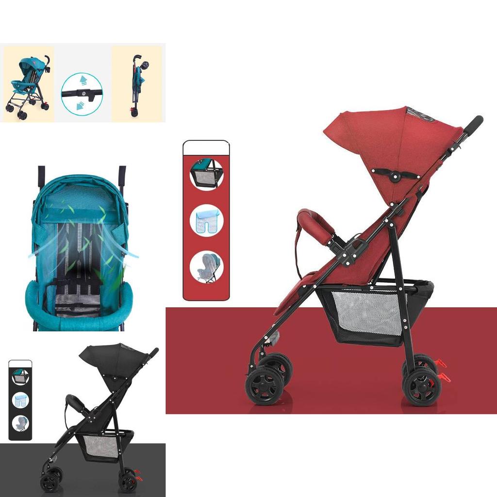Легкая Складная Детская Коляска Компактный Дизайн-Зонтик Идеально Подходит Для Летних Путешествий
