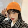 Casual Distressed Hole Female O-Ring Winter With Pins Knitted Hat Beanie Hat Warm Cap Solid Color