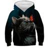 Детская толстовка с капюшоном Cat Casual с длинным рукавом Active Cotton 7-13 лет осень многоцветная черная белая