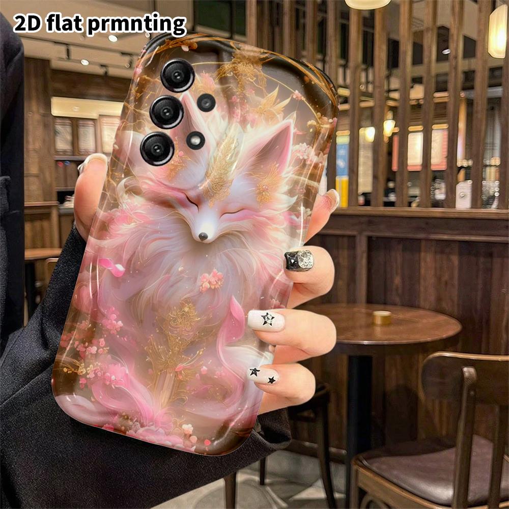 Phone Case: 2D Flat Samsung Galaxy A34 A35 M05 M06 S20 S22 S21 FE Plus 5G Protective Case, Golden Nine-Tailed Fox, Christmas and Halloween Gift