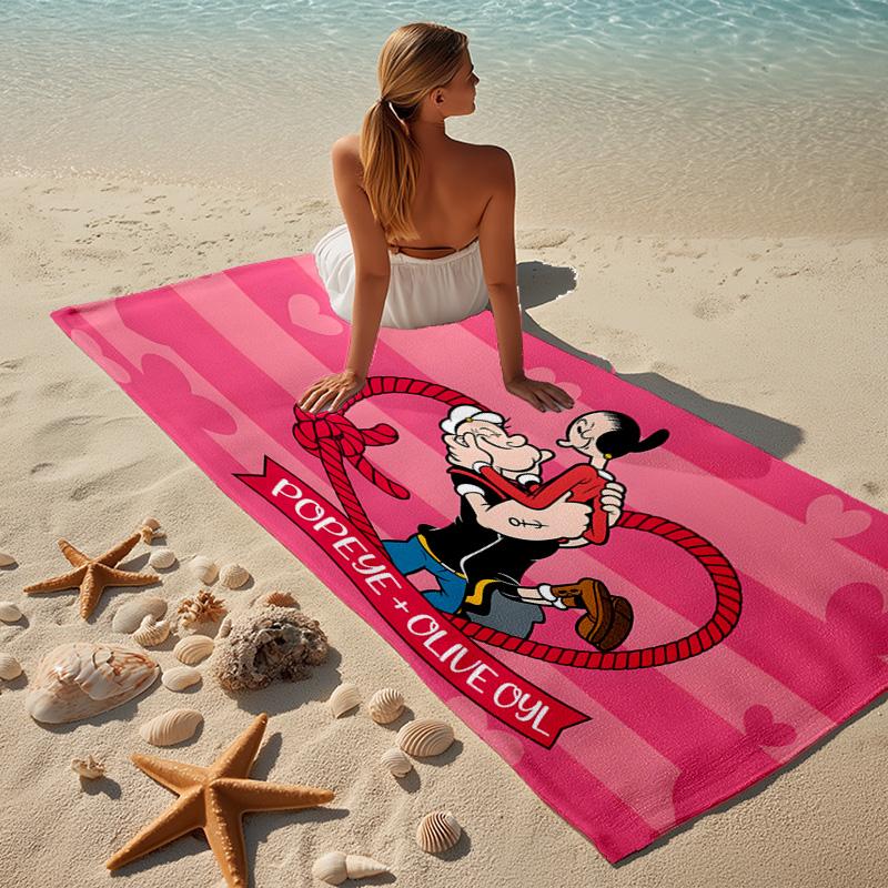 Popeye Beach Towel Microfiber Beach Towel Super Soft & Absorbent for Bath, Beach, Travel Bath Time Accessory, Fan gifts