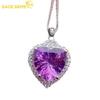 Copper Alloy The Heart Shape Purple Zircon Women Necklace Pendant Fashion Gift
