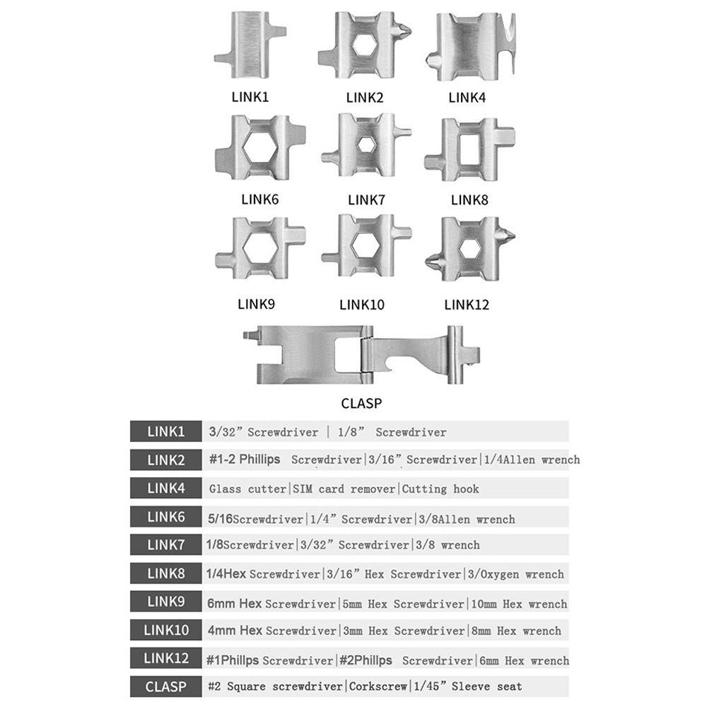 Ручная цепь из нержавеющей стали, носимый шестигранный ключ, отвертка, открывалка для бутылок, инструмент для улицы, браслет