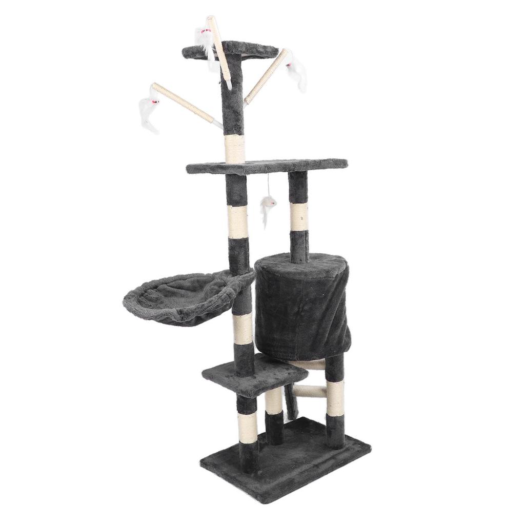 Башня для кошек на дереве с когтеточкой Многофункциональная многоуровневая башня для кошек с платформой для прыжков и