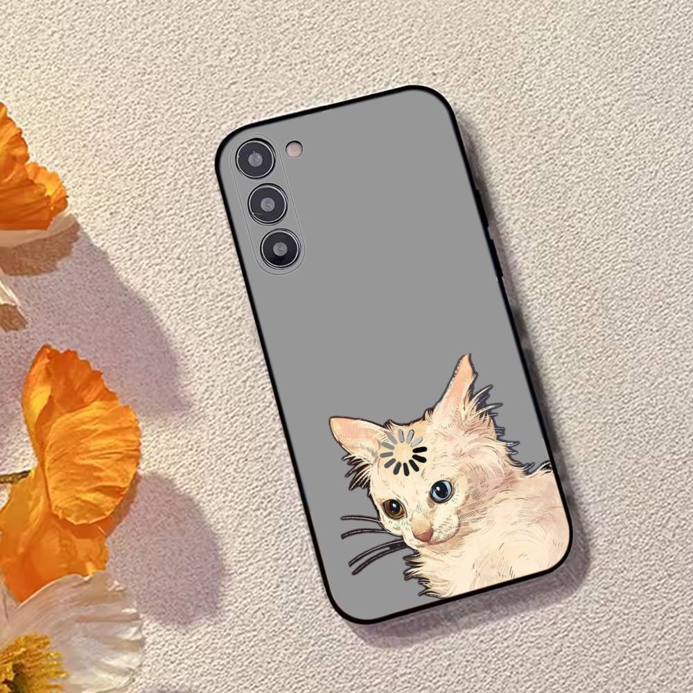 Кошачьи мемы F-Смешной милый чехол для телефона Samsung Galaxy A73,A72,A71,A70,A53,A52,A51,Мягкий силиконовый черный чехол