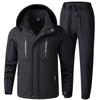 Мужской снежный утолщенный спортивный комплект больших размеров Спортивная теплая куртка + брюки Наборы из 2 предметов