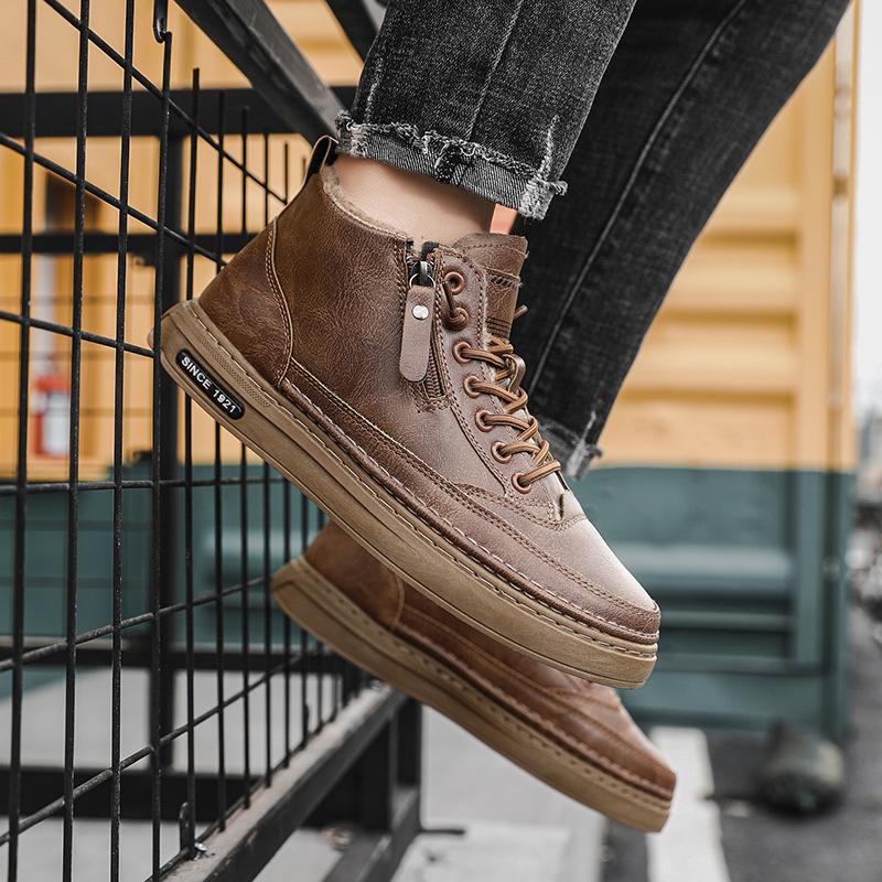 Зимние зимние ботинки для мужчин и женщин, сохраняющие тепло, хлопковая обувь, уличная походная обувь, плюшевые теплые высокие ботильоны, мужские кроссовки