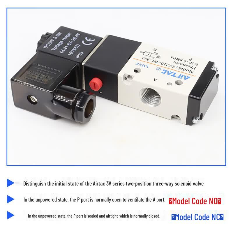AirTAC 2 Position 3 Way Normally Open Solenoid Valve