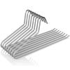 CLEKOD Non-Slip Trouser Hangers, Set of 8, for Slacks, Single Pants, and Long Skirts, Non-Marking, Space-Saving, Heavy-Duty, Gray