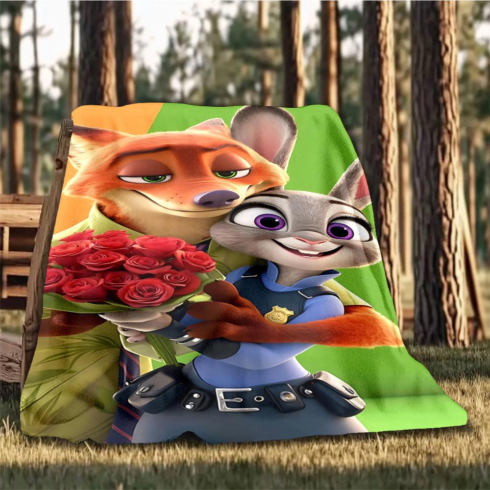 1 шт. Фланелевое одеяло Zootopia для улицы, Мягкое,