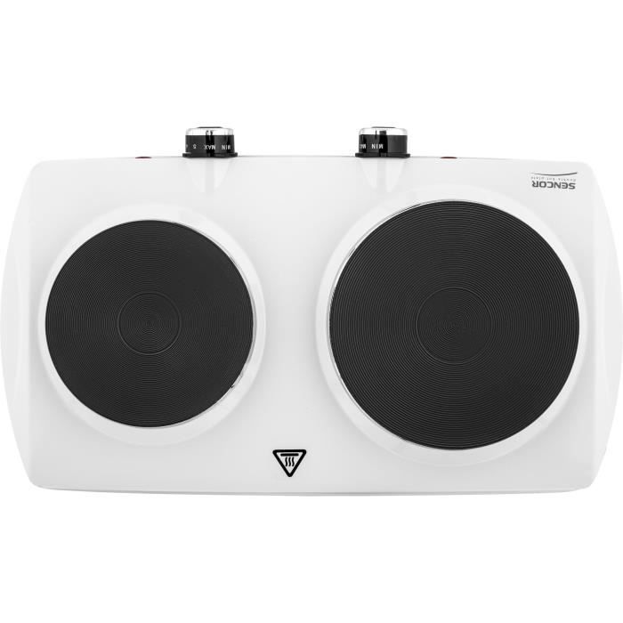 Plaque de cuisson électrique - SENCOR - SCP 2253WH-EUE4 - 2500 W - 2 foyers - Blanc