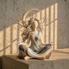 Минималистичные Акценты в Интерьере Статуэтка Богини Луны для Медитации из Смолы, Фигурка Йоги Дзен, Элегантное Настольное Уникальное Украшение из Глиняного Искусства для Дома