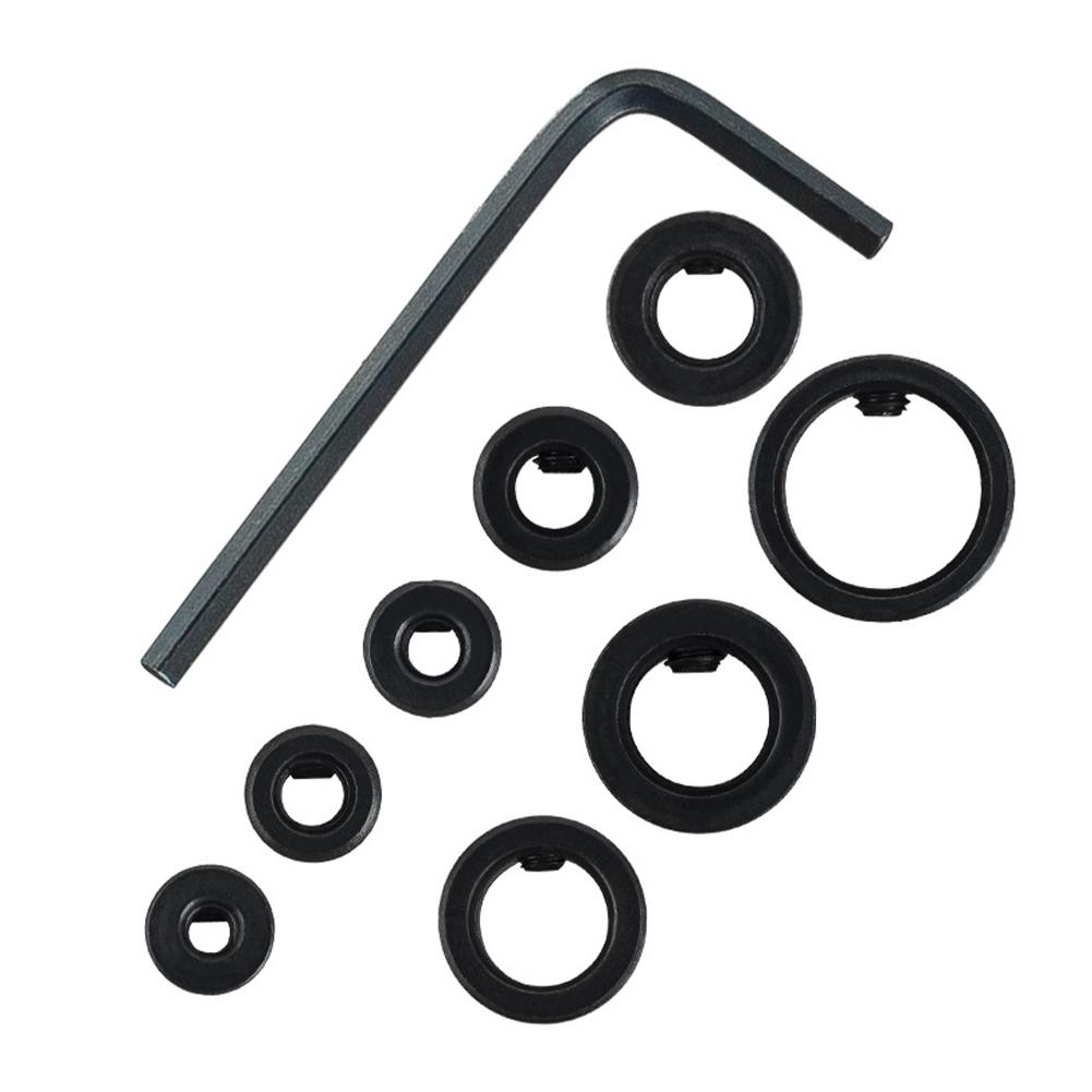 Drill Depth Stop Bit Collar Set Adjustable Positioner W/ Allen Wrench Drill Stop Bit Collar Set To Tighten The Stops Set-Screws
