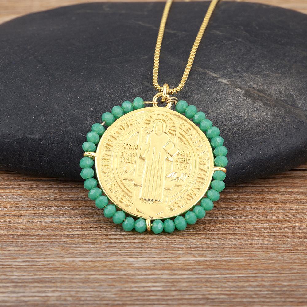 Nidin Новый Креативный Дизайн Круглая Форма Инкрустированные Бусины Подвеска-Шарм Ожерелье Для Женщин Мужчин Религиозный Стиль Ювелирные Аксессуары Подарок