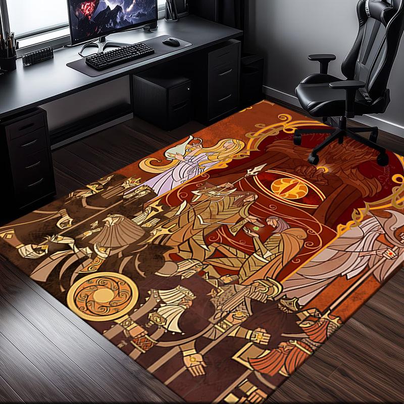 Dragon's Fiery Dance Lord Rug Office Carpet Non-Slip Mat, Chair Rug Floor Covering for Gaming, Bedroom, Living Room , Home Decor Christmas Gift