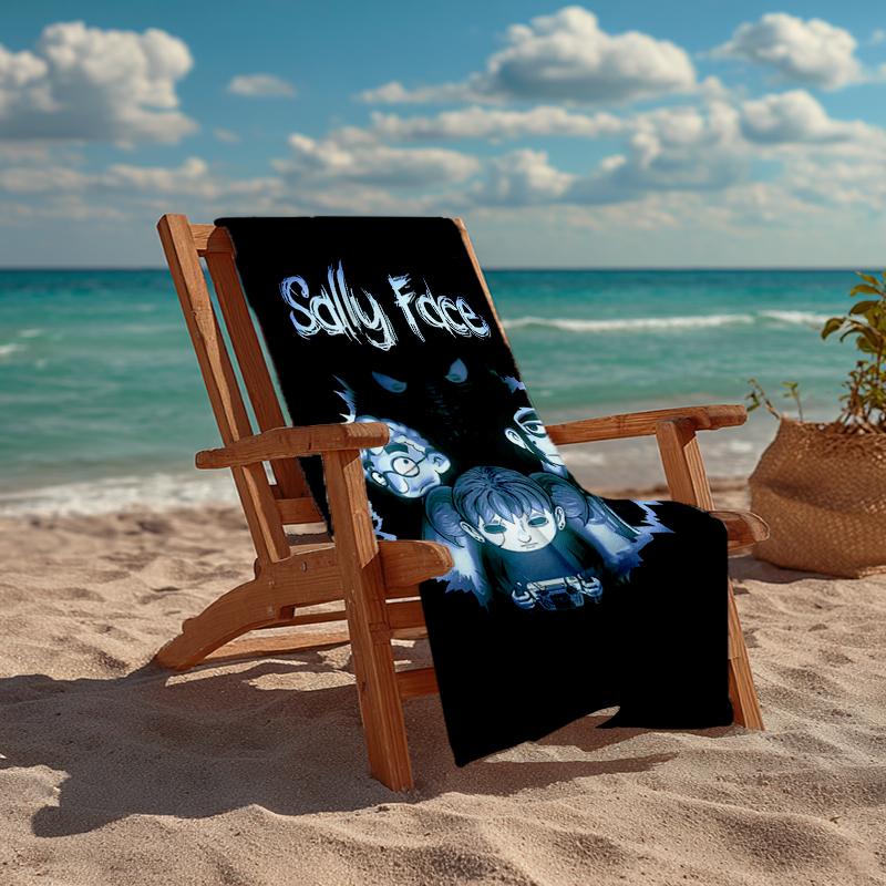 Ультрамягкое пляжное полотенце с тематикой Sally Face, идеально подходит для бассейна - кемпинга, дайвинга - идеальный дорожный аксессуар, яркое пляжное полотенце.