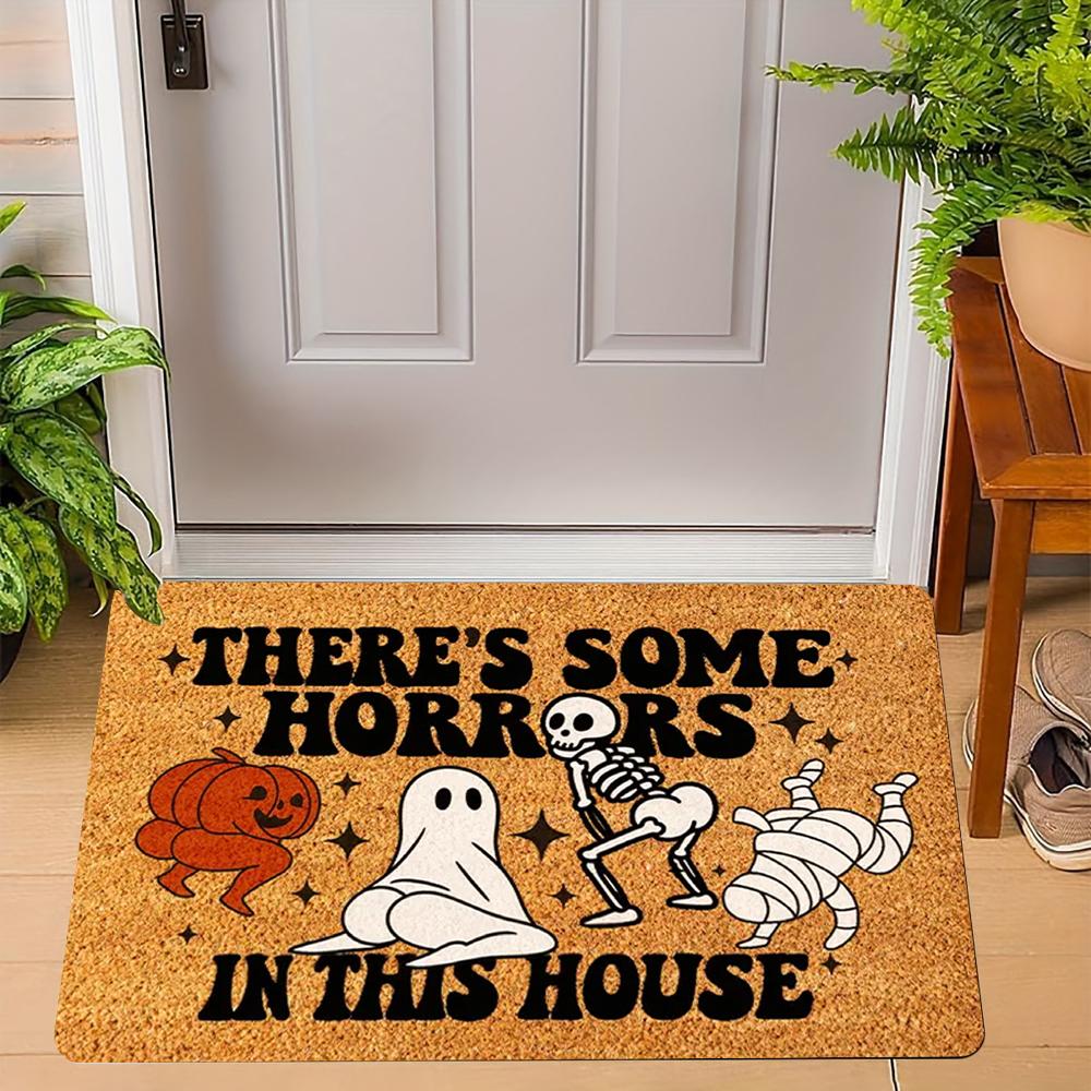 Funny Halloween Doormat, Funny Doormat, Halloween Door Mat, Welcome Mat, Funny Door Mat, There's Some Horrors in This House
