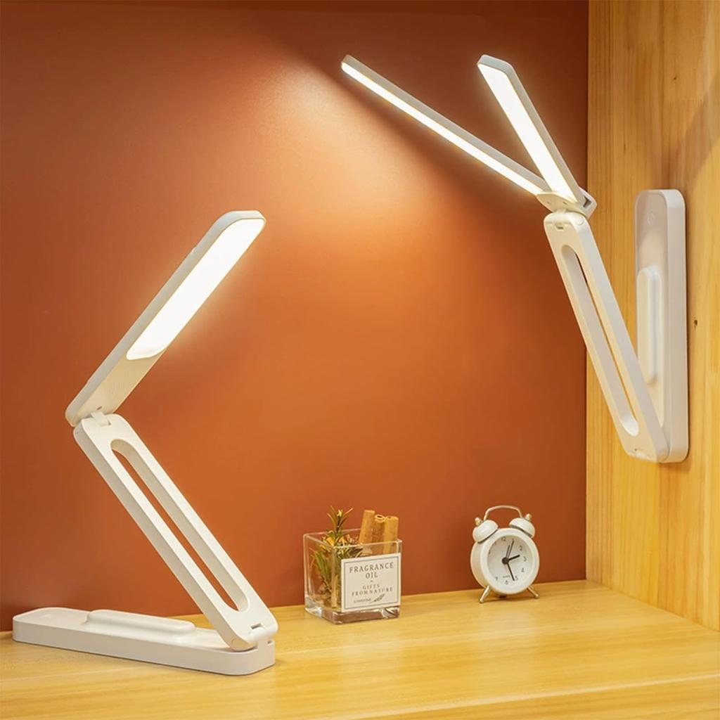 Foldable, Rechargeable, Cordless Desk Lamp, Reading Light, Eye-Friendly LED Light, 3 Color Adjustments, Stepless Dimming, 4000mAh, Portable for