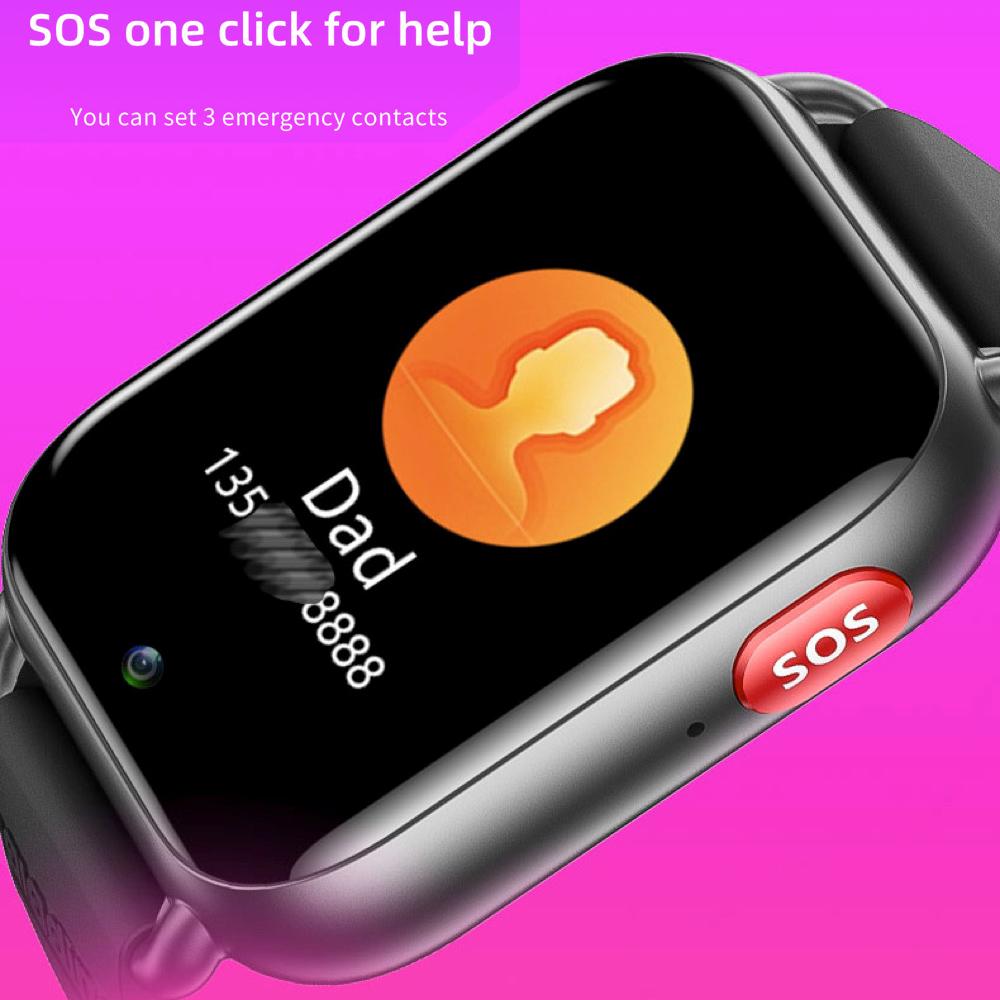 Детские умные часы 4 г, температура Sos, GPS, местоположение, видеовызов, Wi-Fi, SIM-карта, детские умные часы 1,83 дюйма, HD умные часы, водонепроницаемая камера для детей