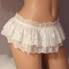 Fashion Female Lace Skirt Thong Ruffle Shorts Pants Women Mini Tight Lingerie Sleeping Shorts Pleated Workout Short PantS