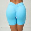 Женские шорты для йоги с эффектом пуш-ап, плиссированные повседневные брюки для фитнеса и йоги, однотонные спортивные обтягивающие леггинсы, шорты для бега для йоги 24014