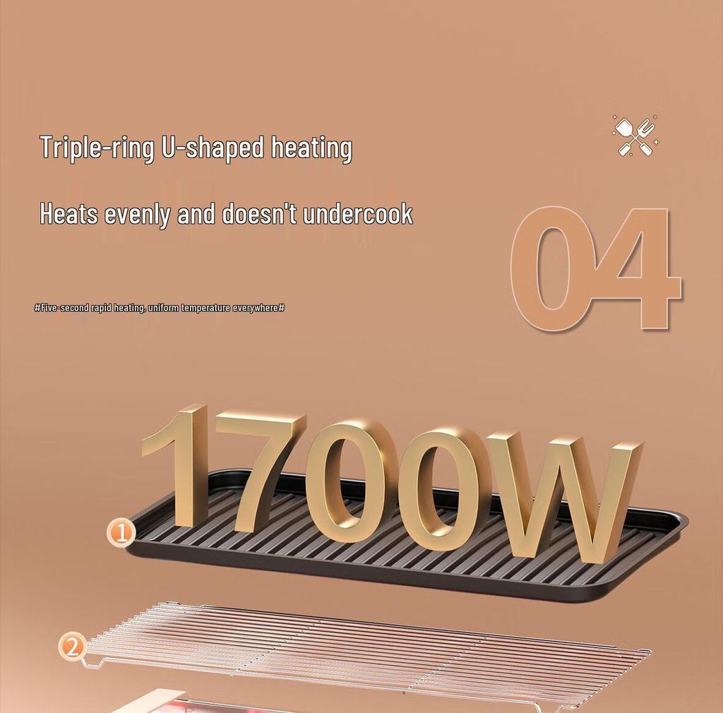 AUX Двухслойный электрический гриль и противень для выпечки - Съемный, моющийся, Домашняя решетка для барбекю