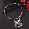 Glazed Beaded Fringed Collar Women's Necklace Retro Exotic Style Miao Forehead Decoration Eyebrow Pendant Tibetan Headdress