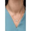925 Sterling Silver Rose Three Star Necklace